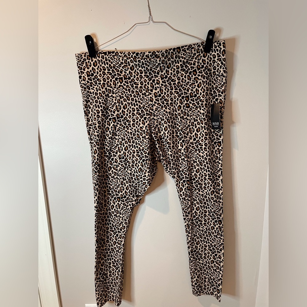 Ana by JCP Womens 3X leopard print leggings NWT